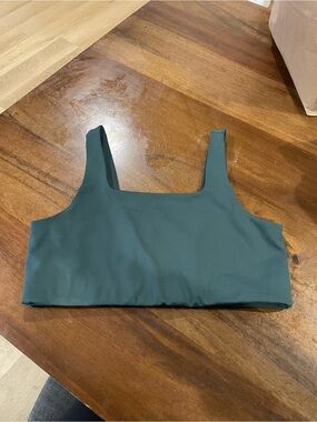 girlfriend collective Forest Green Square-Neck Crop Tank